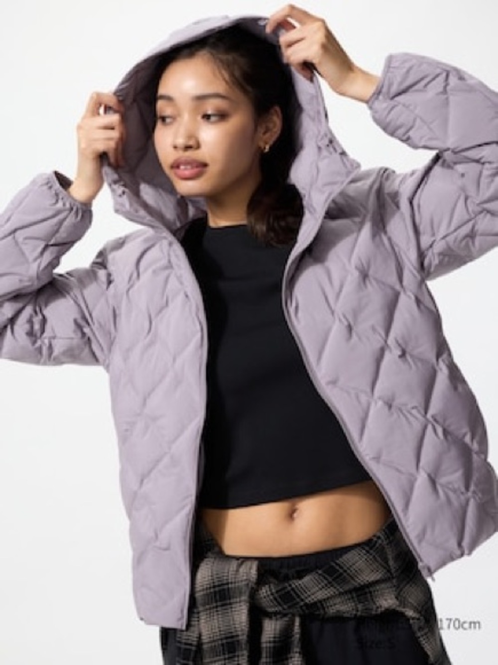High quality Uniqlo Light Lavender Quilted Hooded Puffer Jacket - Women